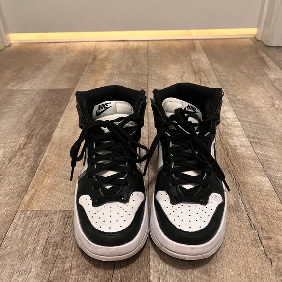 Nike Dunk Hi Rebel platform sneakers in white/black - Picture 3 of 6